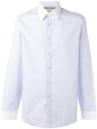 Gucci Contrast Collar Shirt, Men's, Size: 42, Blue, Cotton