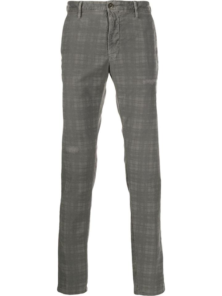 Incotex Vintage Tartan Mid-rise Jeans - Grey