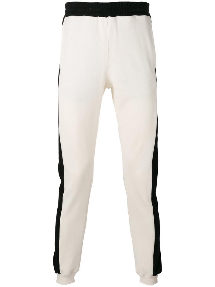 Msgm Logo Side-panel Trousers, Men's, Size: Medium, Nude/neutrals, Cotton