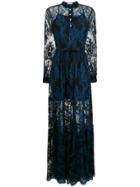 Three Floor Lace Detailed Dress - Blue