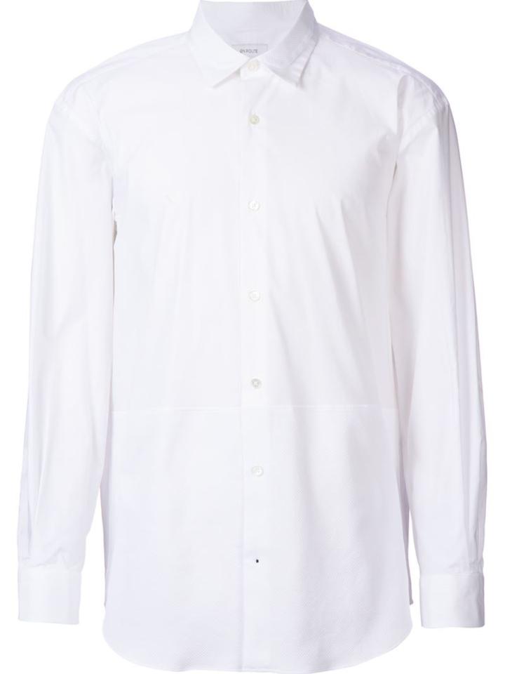 En Route Panelled Shirt, Men's, Size: 1, White, Cotton/polyurethane/rayon