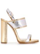 Dsquared2 Snakeskin Effect Sandals, Women's, Size: 37.5, Grey, Leather