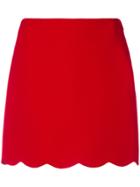 Miu Miu Scalloped Mini Skirt - Red