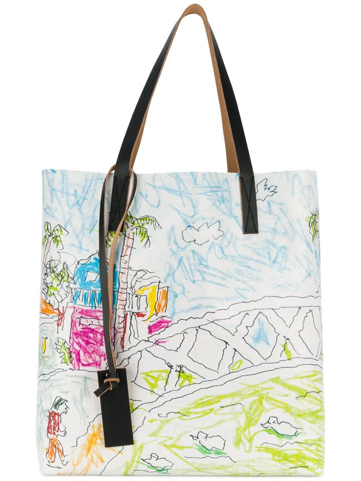Marni Shopper Tote Bag - White
