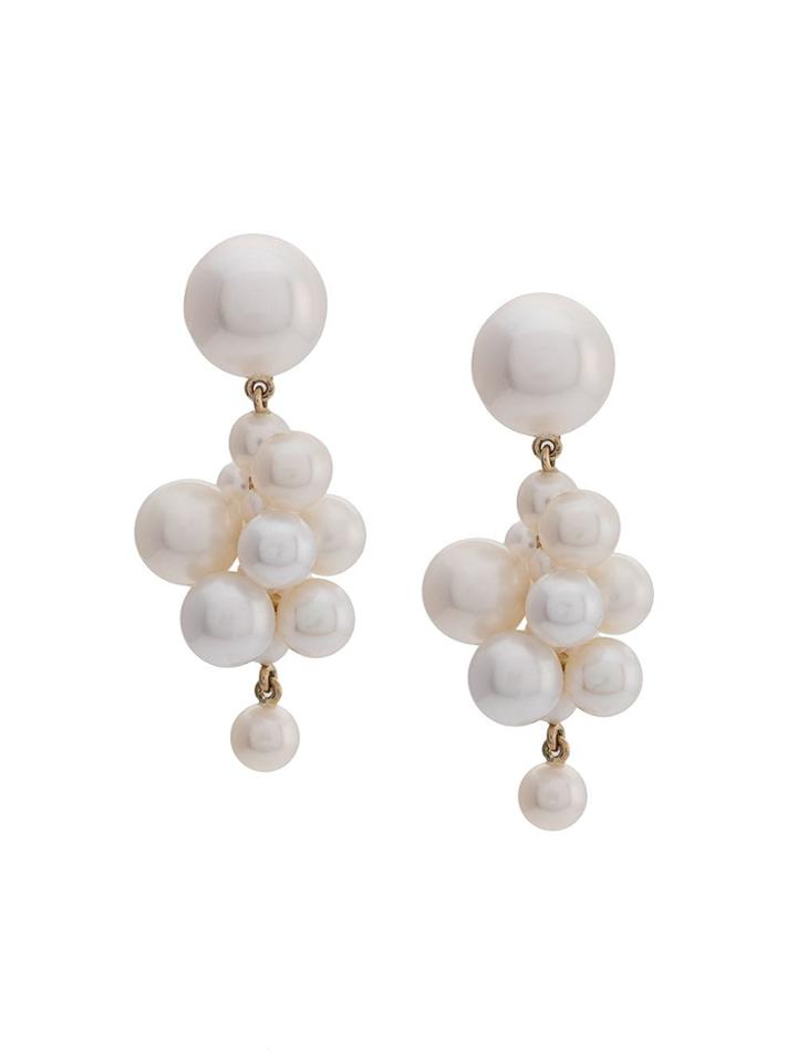 Sophie Bille Brahe 14kt Yellow Gold Botticelli Earring - White