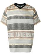 Astrid Andersen - Striped Logo T-shirt - Men - Silk/polyester - L, Black, Silk/polyester