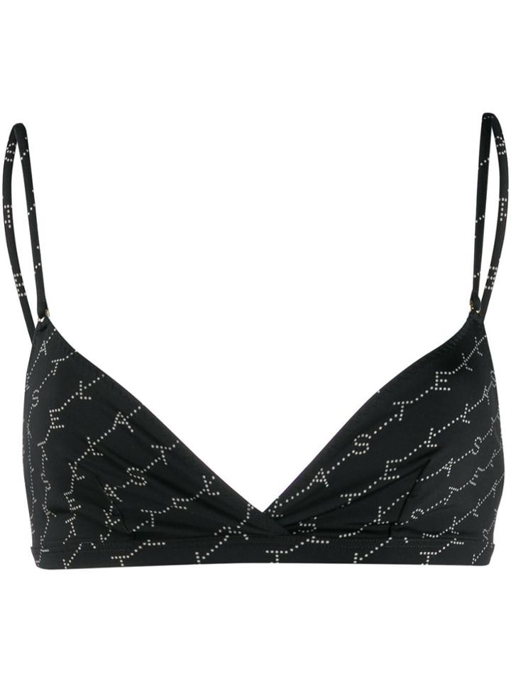 Stella Mccartney Monogram Bikini Top - Black