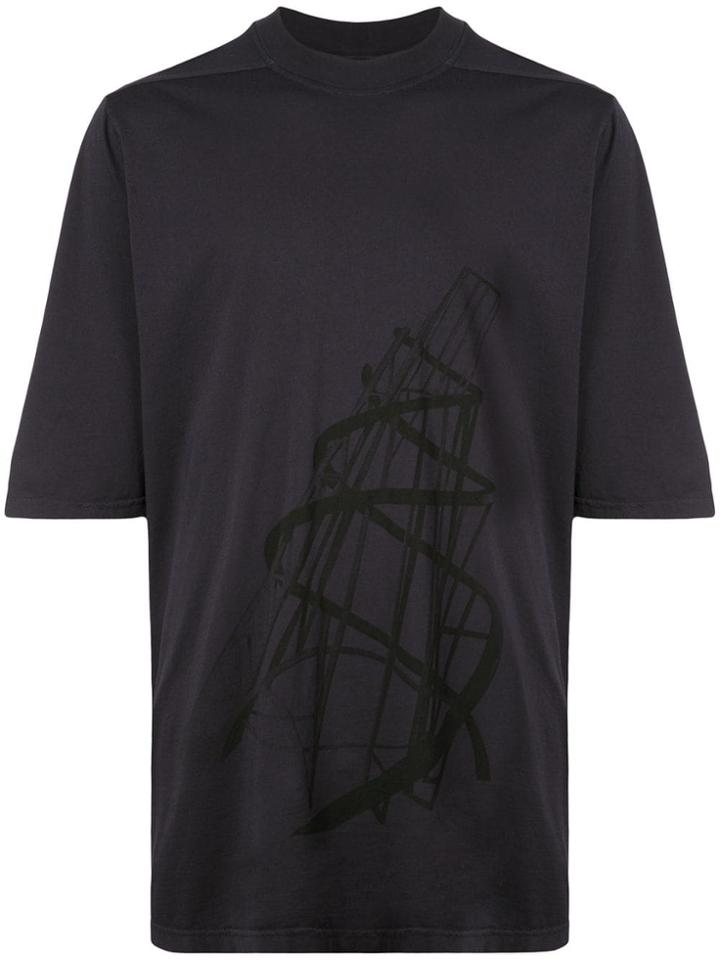 Rick Owens Drkshdw Structure Print T-shirt - Blue