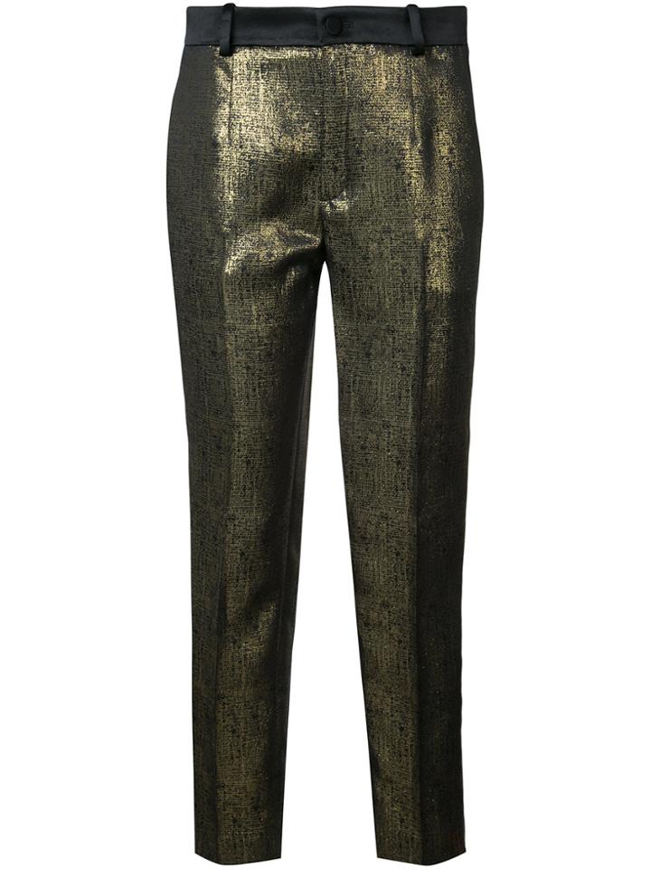 Lanvin Metallic Straight-leg Trousers