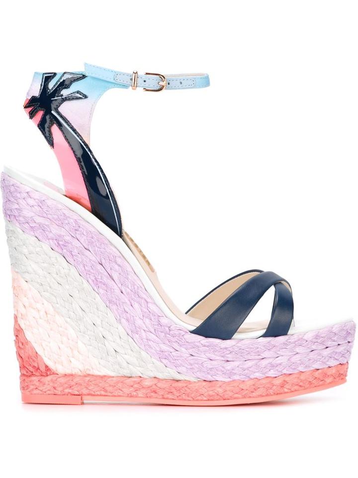 Sophia Webster Lucita Wedge Sandals, Women's, Size: 40, Leather/nylon/rubber