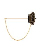 Dolce & Gabbana Crystal Crown Brooch, Women's, Metallic