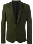 Haider Ackermann Piped Trim Blazer, Men's, Size: 52, Green, Silk/cotton/virgin Wool