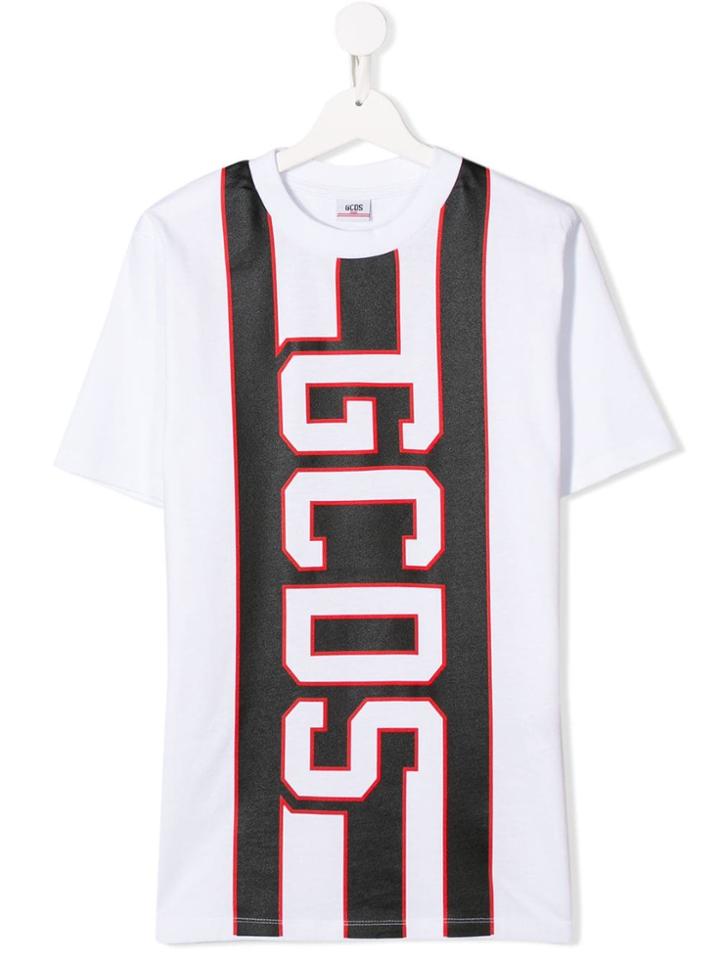 Gcds Kids Logo Band T-shirt - White