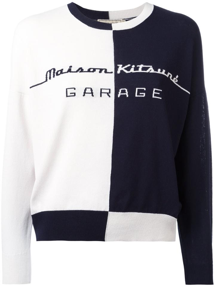 Maison Kitsuné Bicolour Jumper - Blue