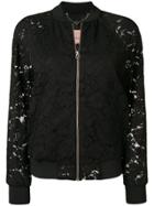 Twin-set Lace Embroidered Bomber Jacket - Black