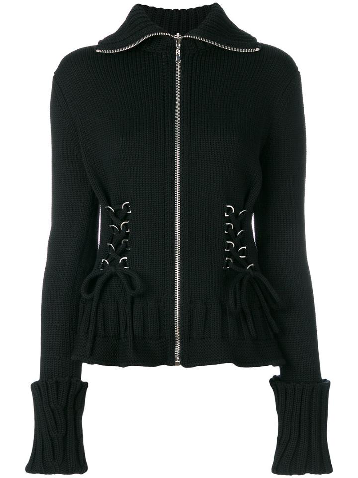 Alexander Mcqueen - Cinched Zip Top - Women - Wool - S, Black, Wool