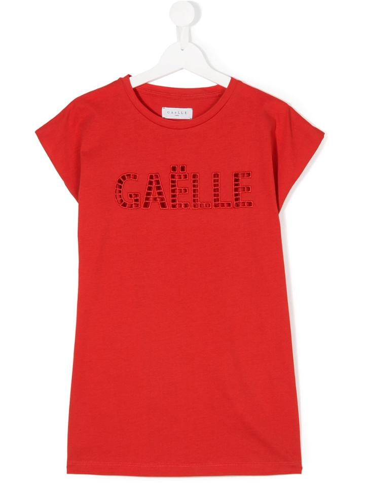 Gaelle Paris Kids Cut-out Logo T-shirt - Red