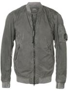 Cp Company Printed Zip-up Bomber - Grey