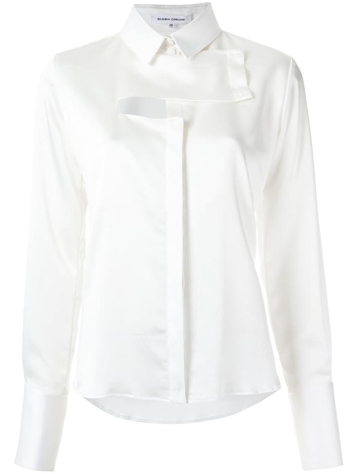 Gloria Coelho Panelled Shirt, Women's, Size: Pp, White, Acetate/polyester