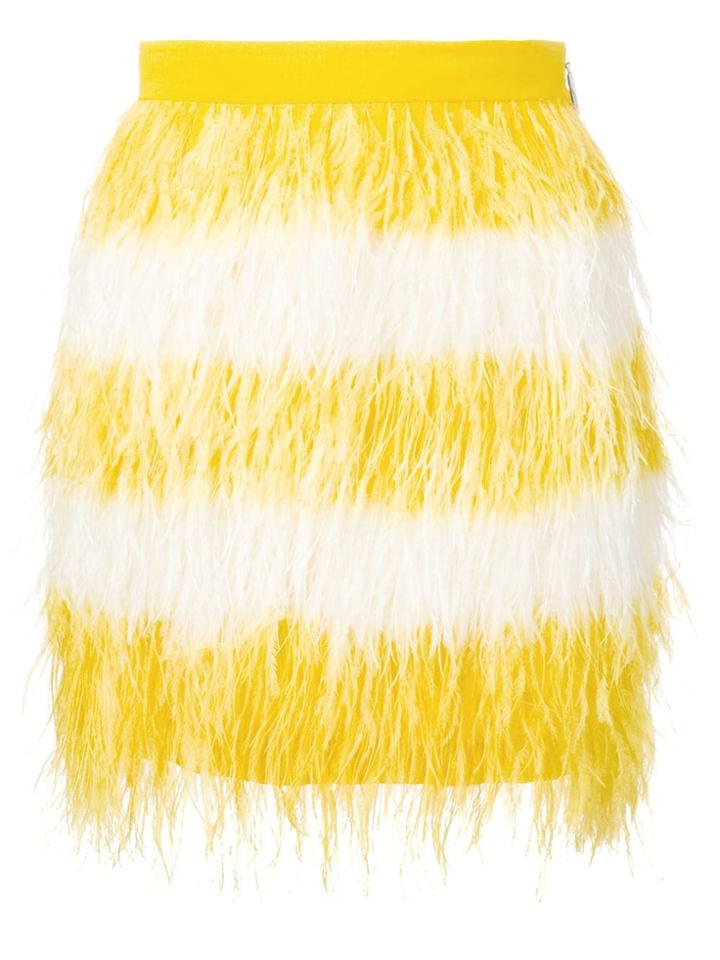 Msgm Feather Mini Skirt - Yellow