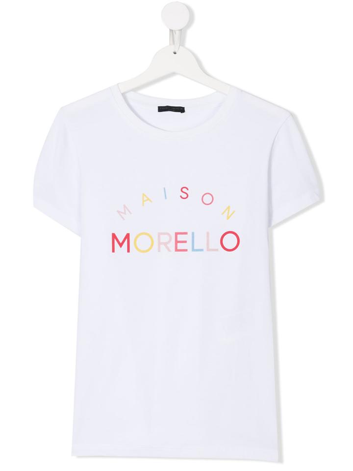 Frankie Morello Kids Teen Logo Printed T-shirt - White