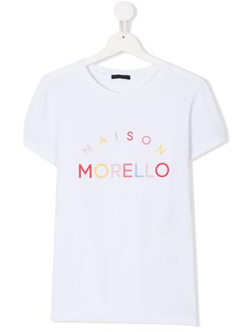 Frankie Morello Kids Teen Logo Printed T-shirt - White
