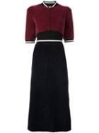 Each X Other Removeable Jacket Velvet Dress, Women's, Size: Medium, Red, Cotton/polyester