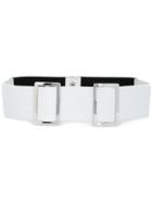 Erika Cavallini Double Buckle Belt - White