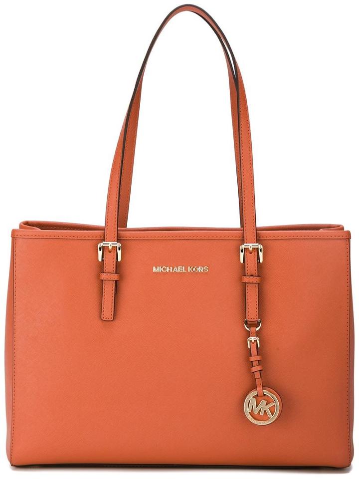 Michael Michael Kors Jet Set Travel Tote, Women's, Yellow/orange, Calf Leather