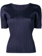 Issey Miyake Micro-pleated Fitted Top - Blue