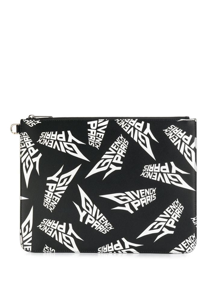 Givenchy Logo Printed Clutch Bag - Black