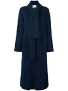 8pm Long Shawl Lapel Cardi-coat, Women's, Size: Medium, Blue, Polyacrylic/polyamide/mohair