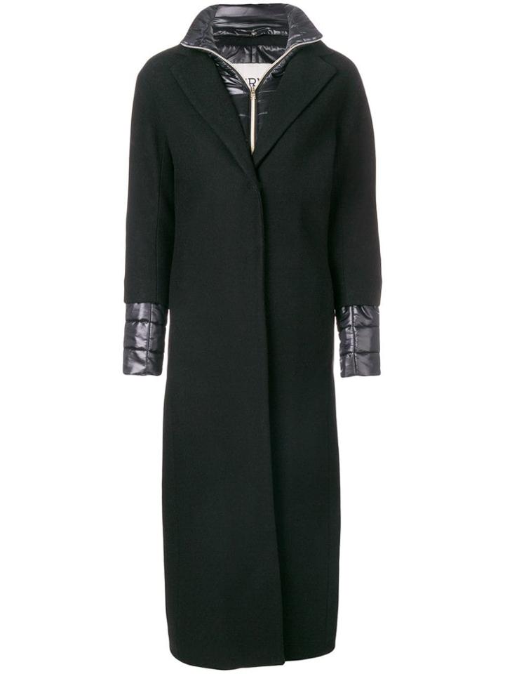 Herno Layered-look Long Coat - Black