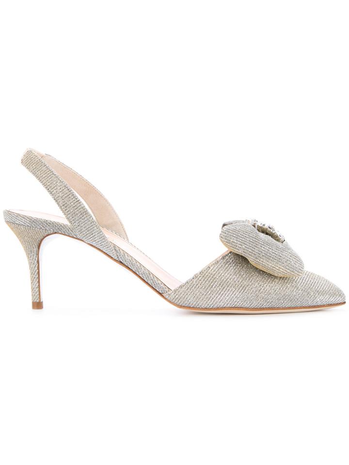 Oscar De La Renta Studded Detail Sandals - Metallic