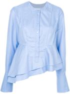 Carven - Asymmetric Flared Shirt - Women - Cotton - 40, Blue, Cotton