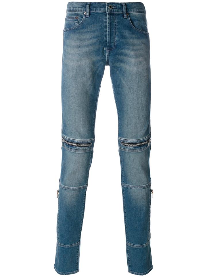Givenchy Zip Trim Slim Fit Jeans - Blue