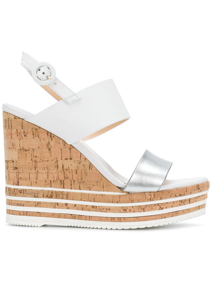 Hogan Wedged Sandals - White