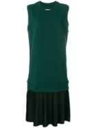 Mm6 Maison Margiela Sweater Dress With Pleated Skirt - Green