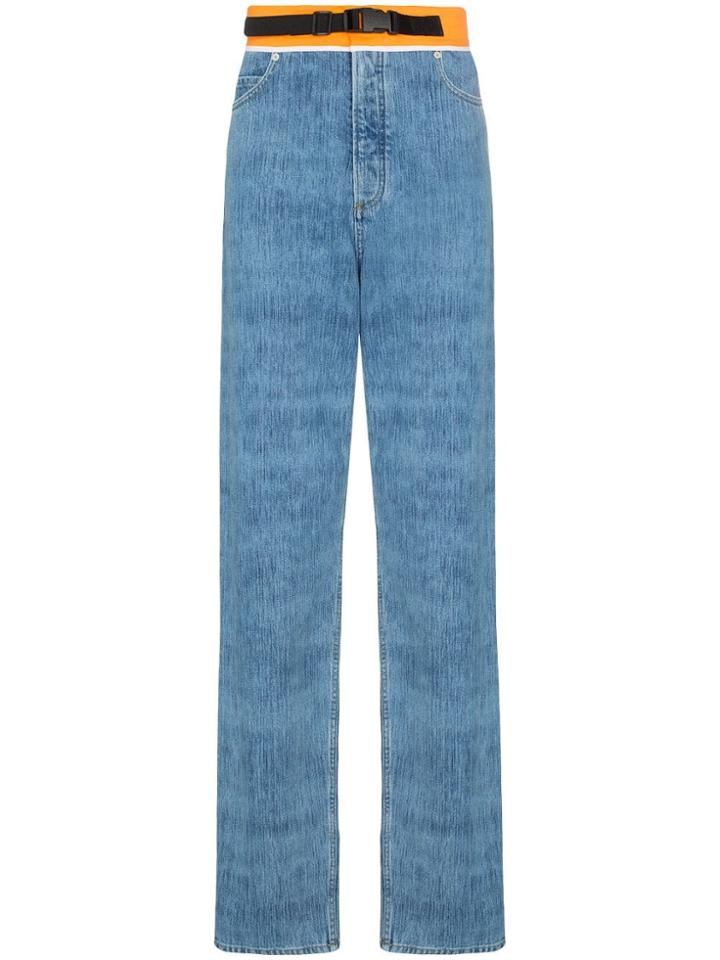 Maison Margiela Contrast Waist Side Release Buckle Jeans - Blue