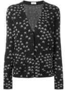 Saint Laurent Star Intarsia Cardigan, Women's, Size: M, Black, Cotton/viscose/polyester