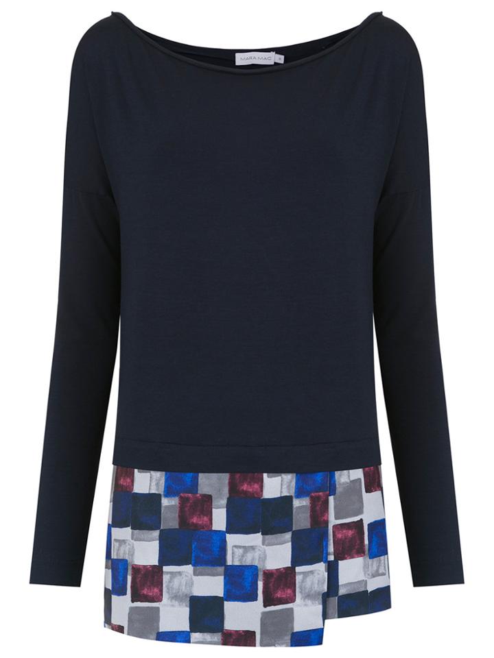 Mara Mac Overlay Blouse - Blue