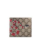 Gucci Kingsnake Print Gg Supreme Coin Wallet - Nude & Neutrals