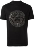 Versace Embellished Medusa T-shirt, Men's, Size: M, Black, Cotton