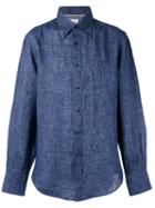 Brunello Cucinelli Stripe Shirt, Men's, Size: Medium, Blue, Linen/flax