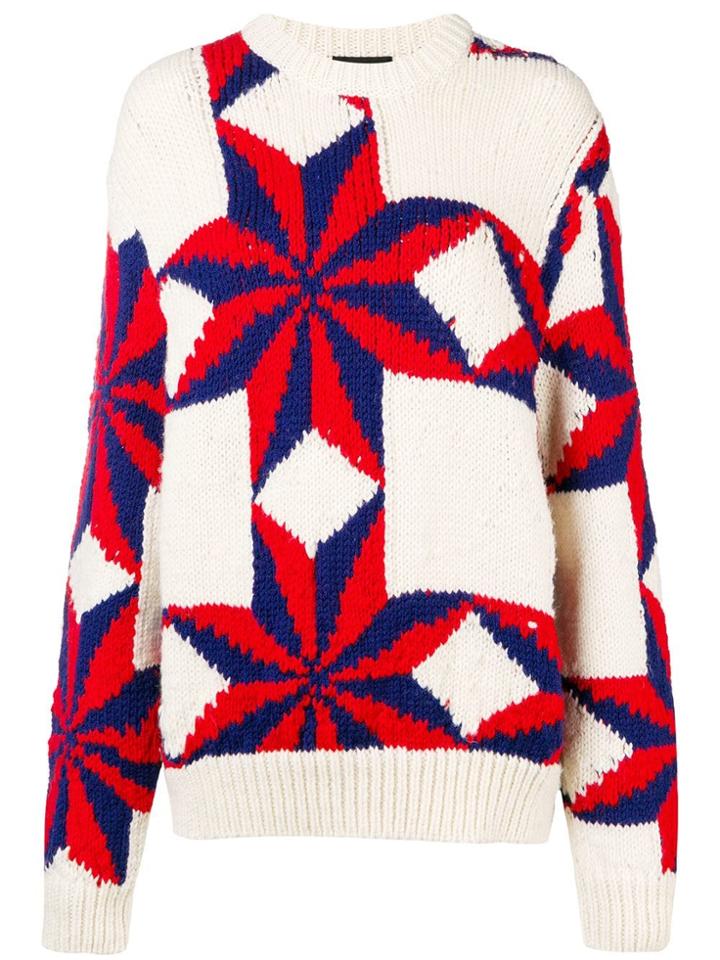 Calvin Klein 205w39nyc Star Intarsia Knit Jumper - Nude & Neutrals