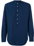 Mp Massimo Piombo Band Collar Shirt - Blue