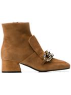 Alberto Gozzi Chain Embellished Ankle Boots - Nude & Neutrals