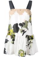 Twin-set - Printed Sun Top - Women - Cotton/polyester/viscose - 44, White, Cotton/polyester/viscose