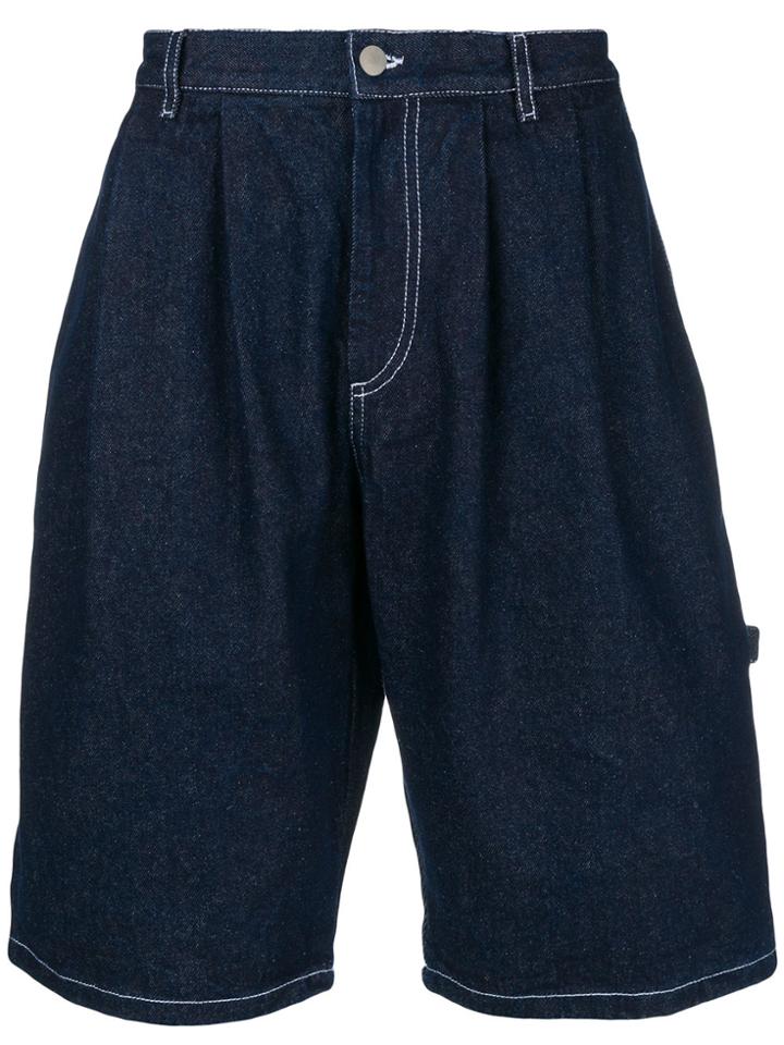 Gosha Rubchinskiy Topstitch Denim Shorts - Blue