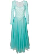 Nina Ricci Scoop Neck Lace Dress - Blue